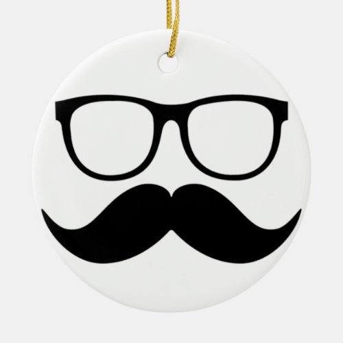 Mr Stache Ceramic Ornament