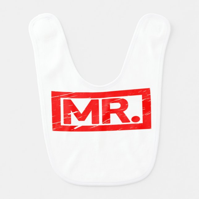 Mr. Stamp Baby Bib (Front)