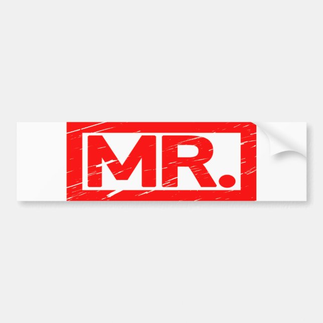 Mr. Stamp Bumper Sticker (Front)