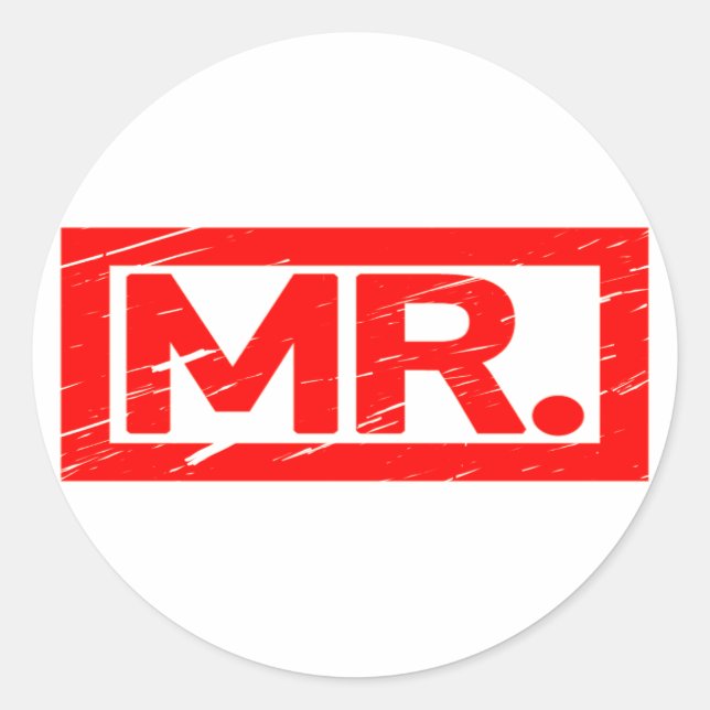 Mr. Stamp Classic Round Sticker (Front)