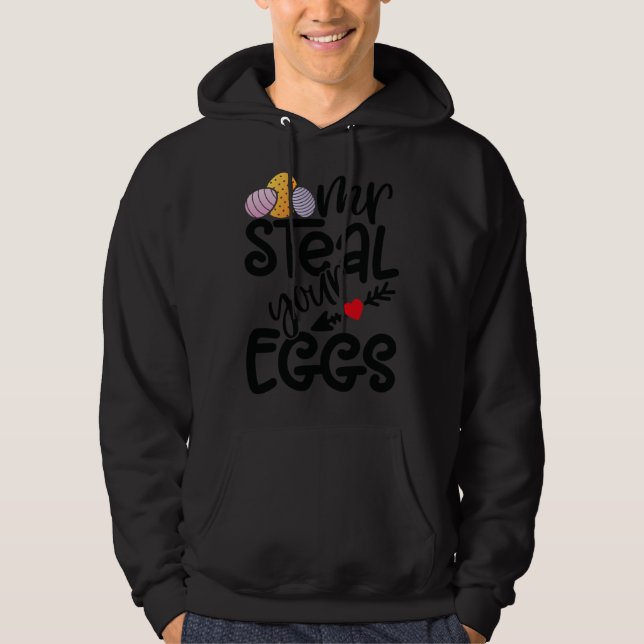 Mr Steal Your Eggs Kids Easter Sunday Boys Easter  Hoodie (Front)