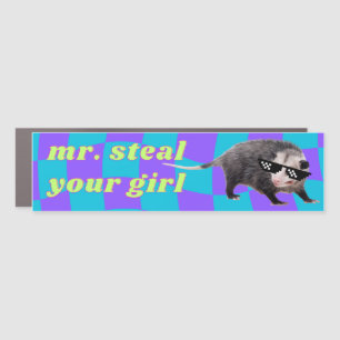 Mr. Steal Your Girl Funny Meme Cool Possum Car Magnet