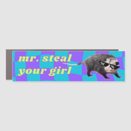 Mr Steal Your Girl Funny Meme Cool Possum Car Magnet