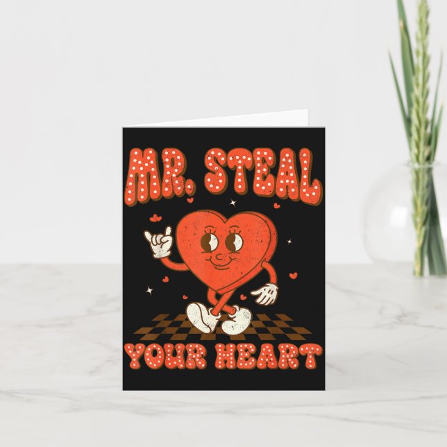 Mr Steal Your Heart For Boys Toddlers Valentine's  Card (Front)