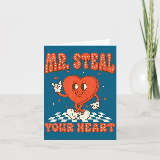 Mr Steal Your Heart For Boys Toddlers Valentine's  Card (Front)