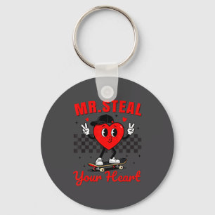Mr Steal Your Heart For Boys Toddlers Valentine's  Keychain
