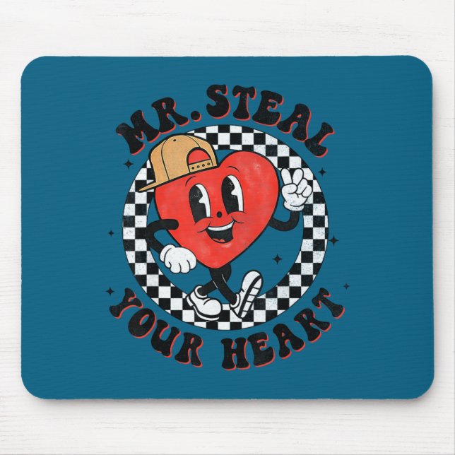 Mr Steal Your Heart For Boys Toddlers Valentine's  Mouse Pad (Front)
