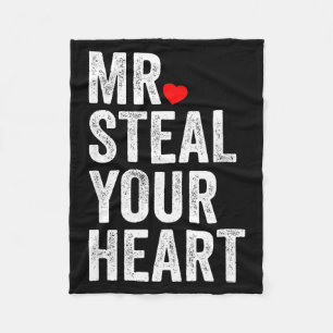 Mr. Steal Your Heart Funny Valentines Day Men’s Fleece Blanket