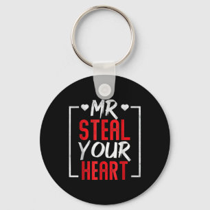 Mr. Steal Your Heart Valentines Day Mens Boys Keychain