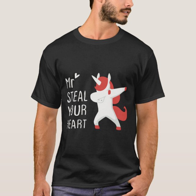 Mr Steal Your Heart Valentines Day V Day Boys Unic T-Shirt (Front)