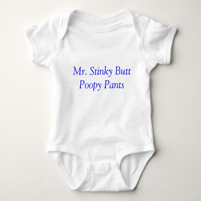 Mr Stinky butt poopy pants Baby Bodysuit (Front)