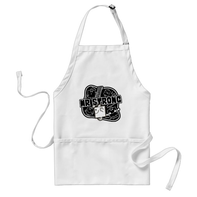 Mr. Strong | Black & White Adult Apron (Front)