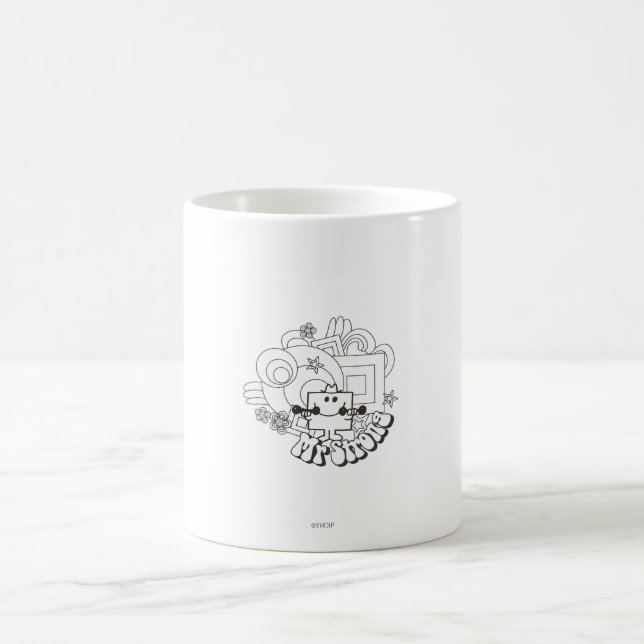 Mr. Strong | Black & White Stars & Flowers Coffee Mug (Center)