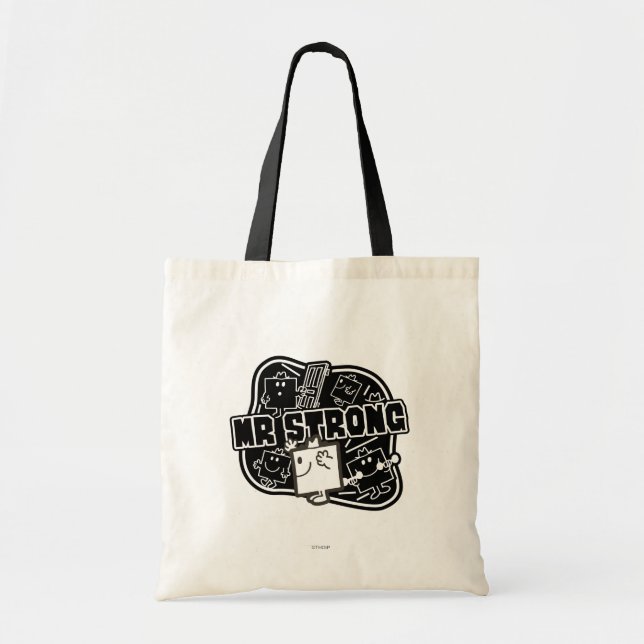 Mr. Strong | Black & White Tote Bag (Front)