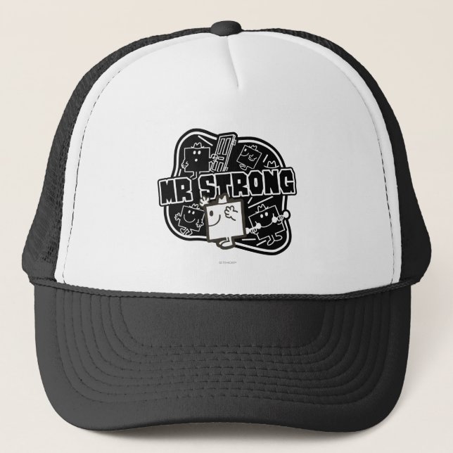 Mr. Strong | Black & White Trucker Hat (Front)