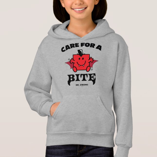 Mr. Strong Care For A Bite Halloween Hoodie (Front)