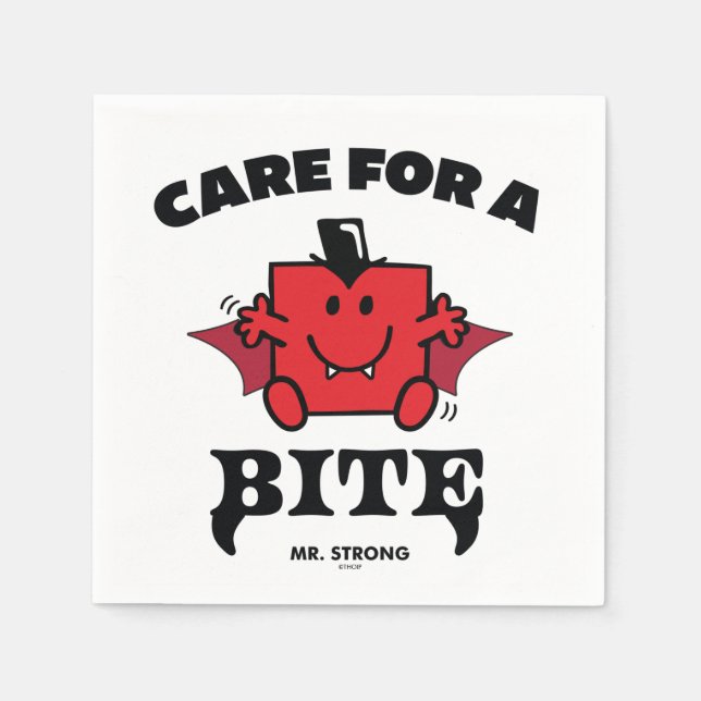 Mr. Strong Care For A Bite Halloween Napkins (Front)