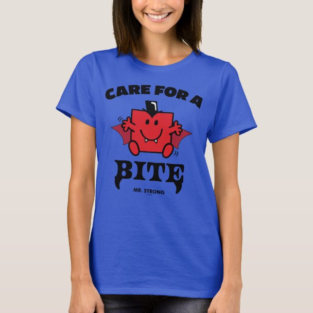 Mr. Strong Care For A Bite Halloween T-Shirt (Front)