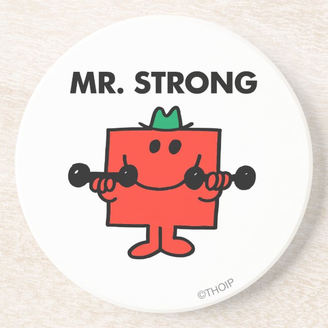 Mr. Strong | Lifting Weights Coaster (Front)