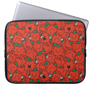 Mr Strong Lifting Weights Red & Green Pattern Laptop Sleeve