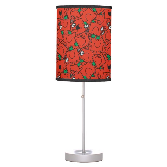 Mr Strong | Lifting Weights Red & Green Pattern Table Lamp (Front)