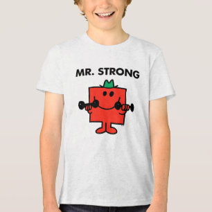 Mr. Strong Lifting Weights Tri-Blend Shirt