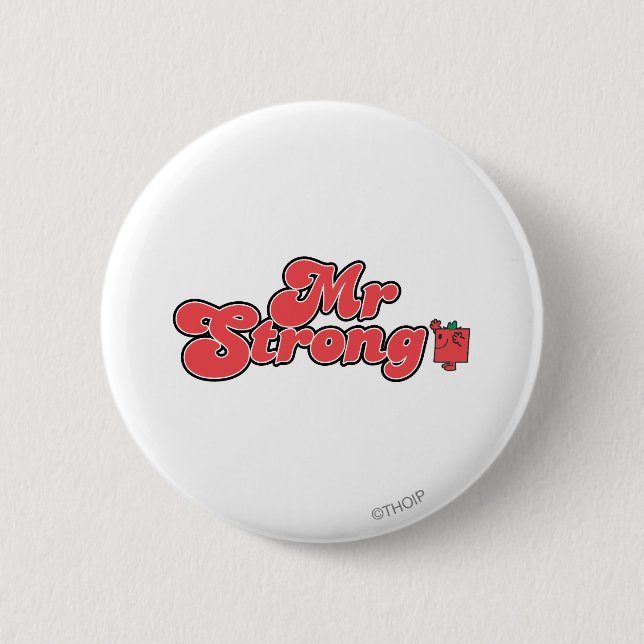 Mr. Strong | Red Lettering Button (Front)