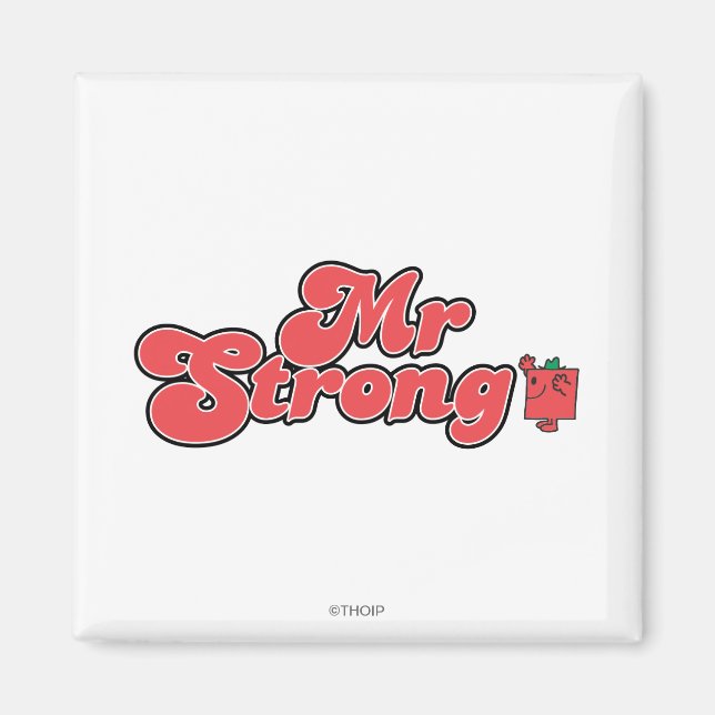 Mr. Strong | Red Lettering Magnet (Front)