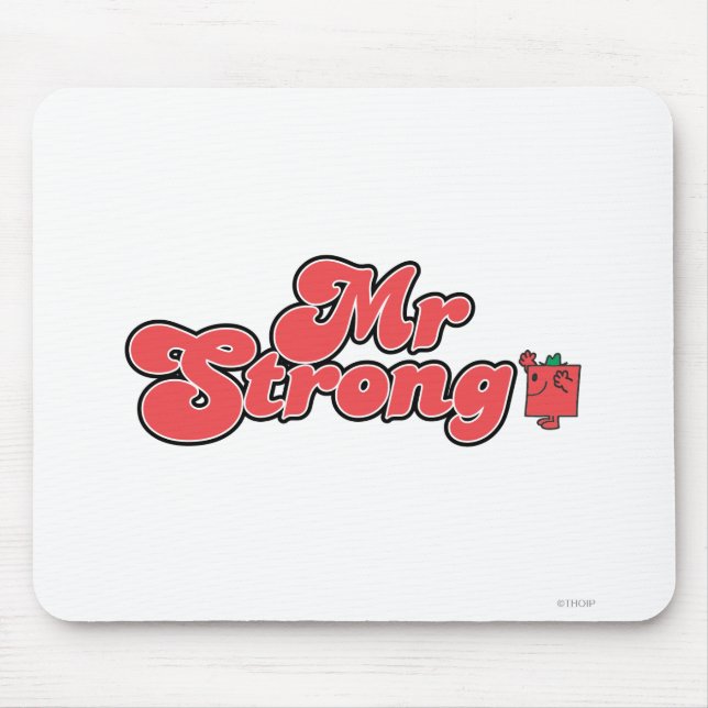 Mr. Strong | Red Lettering Mouse Pad (Front)