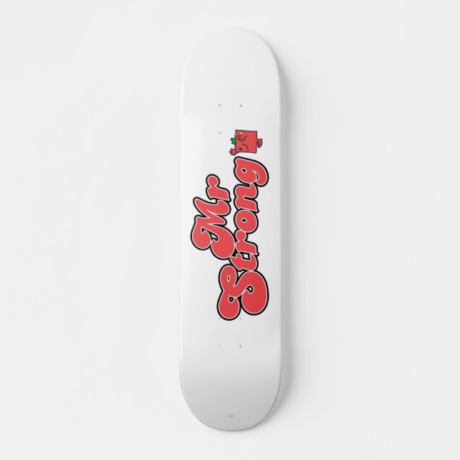 Mr. Strong | Red Lettering Skateboard (Front)
