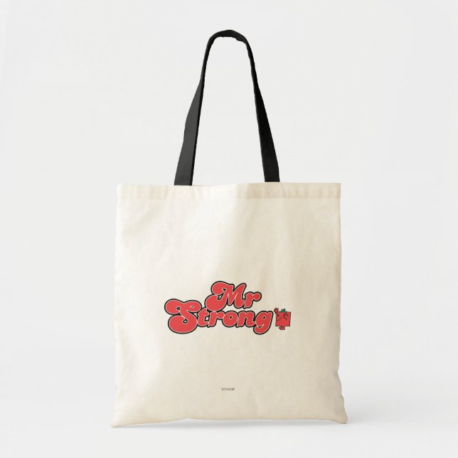 Mr. Strong | Red Lettering Tote Bag (Front)
