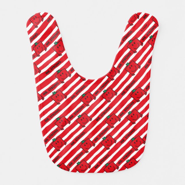 Mr Strong | Red Stripes Pattern Bib (Front)