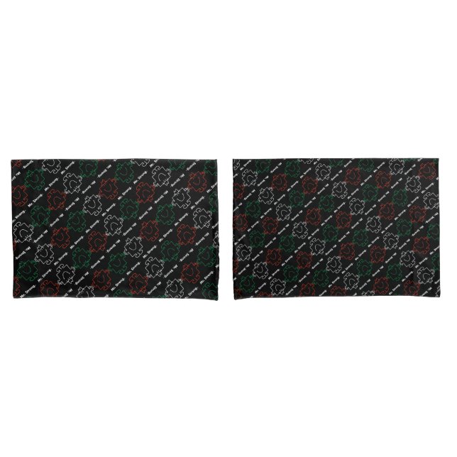 Mr Strong | Red, White & Green Pattern Pillow Case (Front-Set)