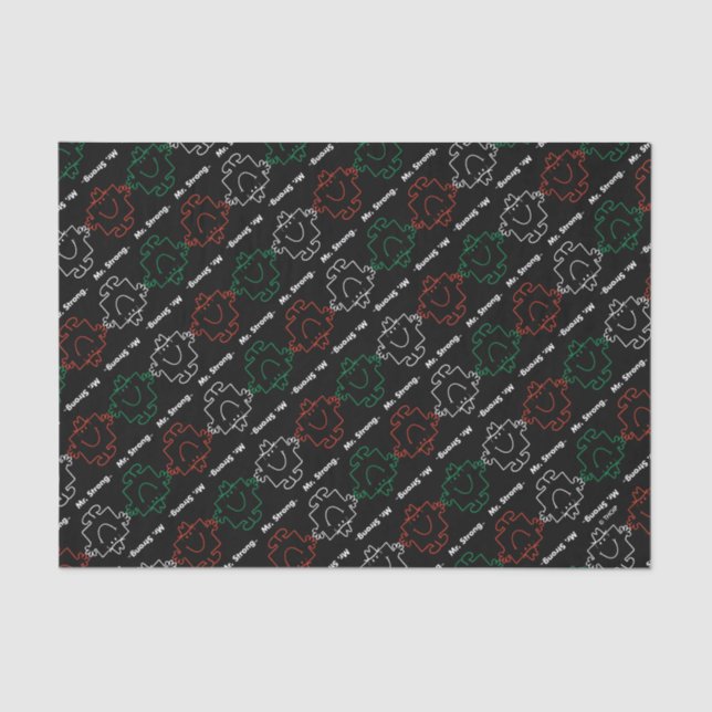 Mr Strong | Red, White & Green Pattern Tissue Paper (Front)