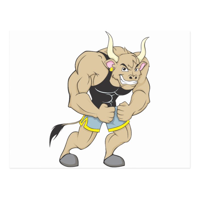 Mr Strong Shirt  Cute Muscular Mr Strong Ox Shirt Post Cards