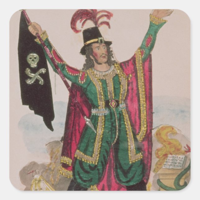 Mr.T.P.Cooke in the role of the Flying Dutchman Square Sticker (Front)