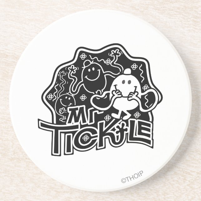 Mr. Tickle | Black & White Fun Coaster (Front)