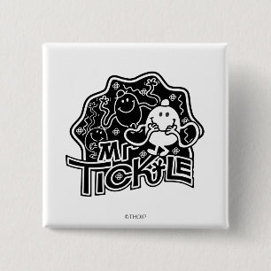 Mr. Tickle Black & White Fun Pinback Button