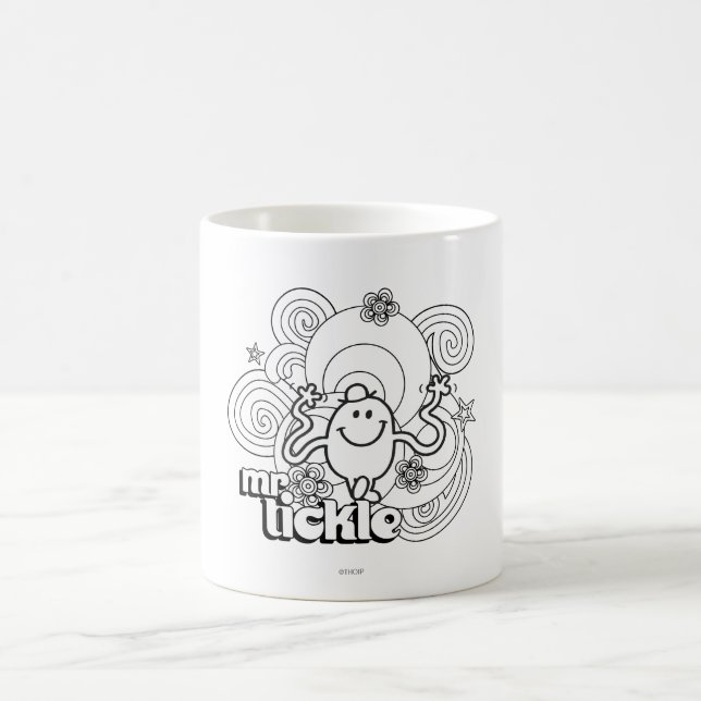 Mr. Tickle | Black & White Swirls & Stars Coffee Mug (Center)