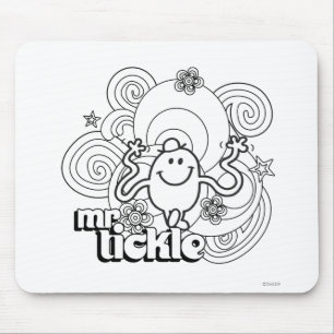 Mr. Tickle Black & White Swirls & Stars Mouse Pad