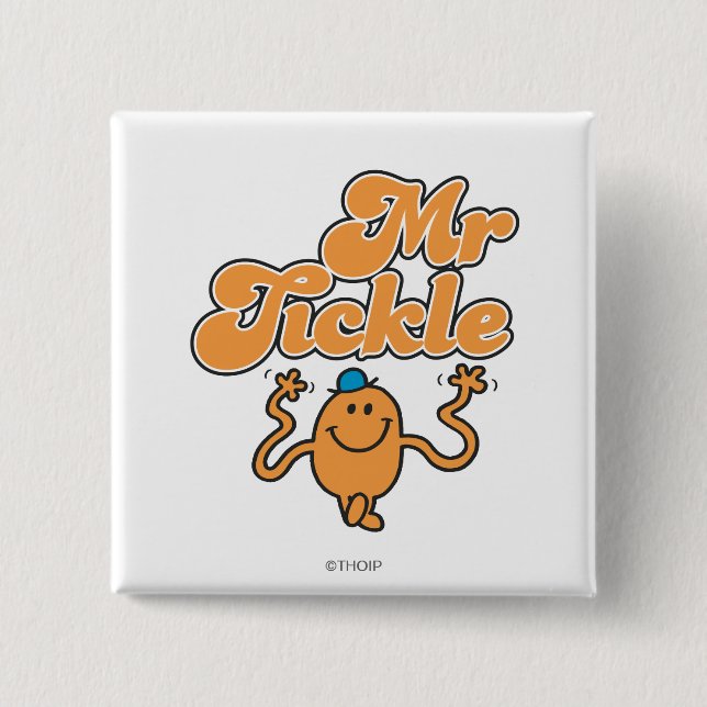 Mr. Tickle | Jiggling Arms Pinback Button (Front)