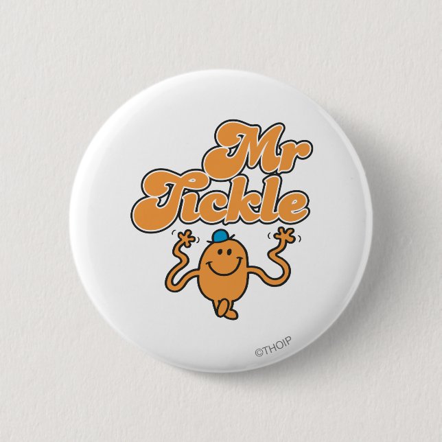 Mr. Tickle | Jiggling Arms Pinback Button (Front)