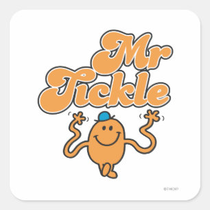 Mr. Tickle Jiggling Arms Square Sticker