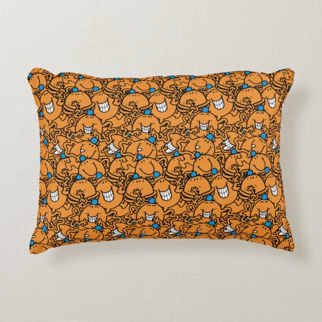 Mr Tickle | Orange Tickle Pattern Decorative Pillow (Front)