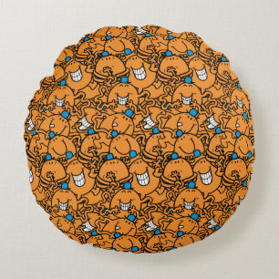 Mr Tickle Orange Tickle Pattern Round Pillow