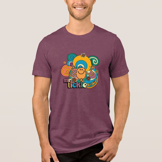 Mr. Tickle | Psychedelic Swirls, Stars, & Flowers Tri-Blend Shirt (Front)