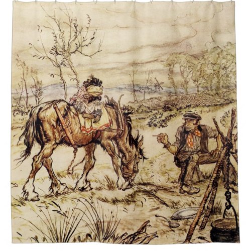 Mr Toad and the Gypsy by Arthur Rackham Shower Curtain