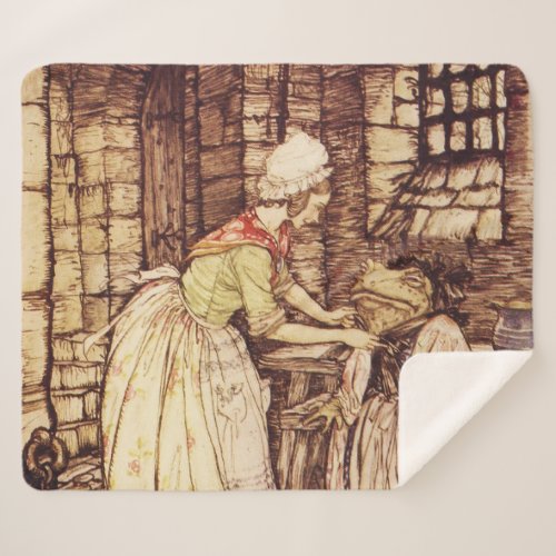 Mr Toad Dresses Up by Arthur Rackham Sherpa Blanket