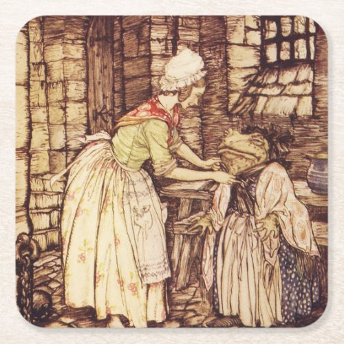 Mr Toad Dresses Up by Arthur Rackham Square Paper Coaster