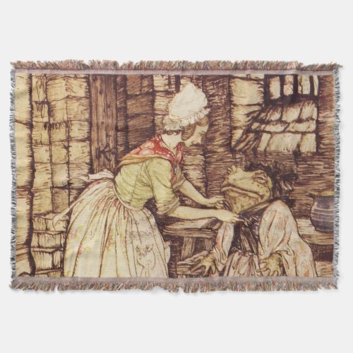 Mr Toad Dresses Up by Arthur Rackham Throw Blanket